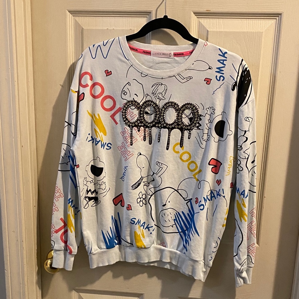 Lulu White Fashion Snoopy Sweatshirt